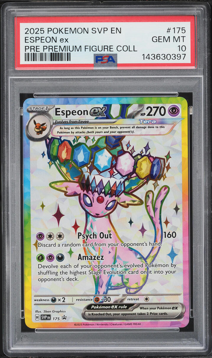 2025 Pokemon Scarlet & Violet Promo Pre Premium Full Art Espeon EX #175 PSA 10 GEM MINT