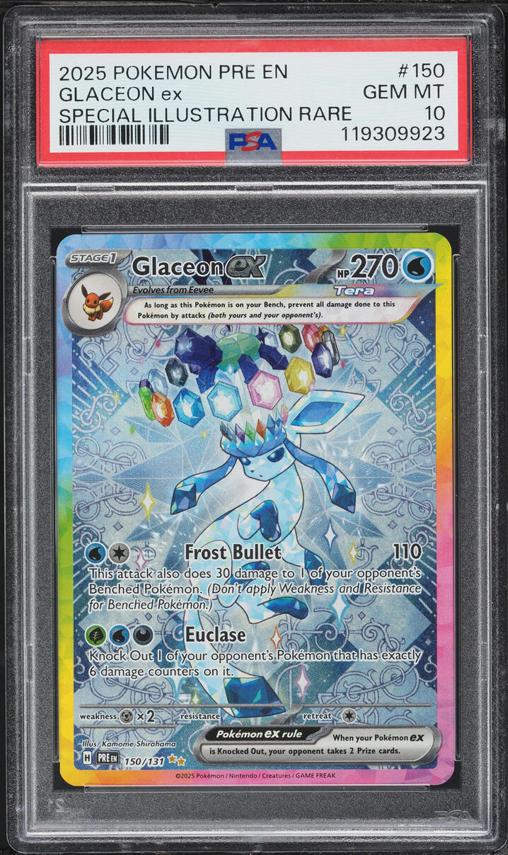 2025 Pokemon Scarlet & Violet Prismatic Evolutions SIR Glaceon EX #150 PSA 10 GEM MINT
