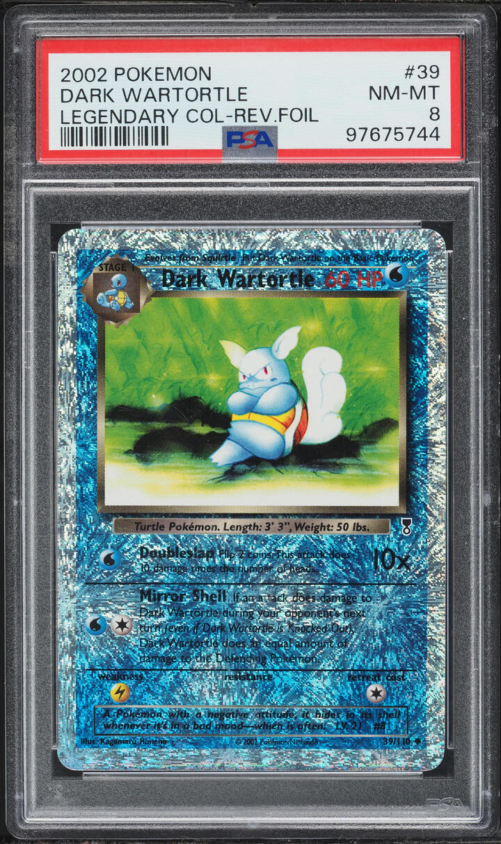 2002 Pokemon Legendary Collection Reverse Holo Dark Wartortle #39 PSA 8 NM-MT