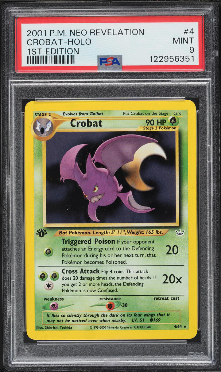 2001 Pokemon Neo Revelation 1st Edition Holo Crobat #4 PSA 9 MINT