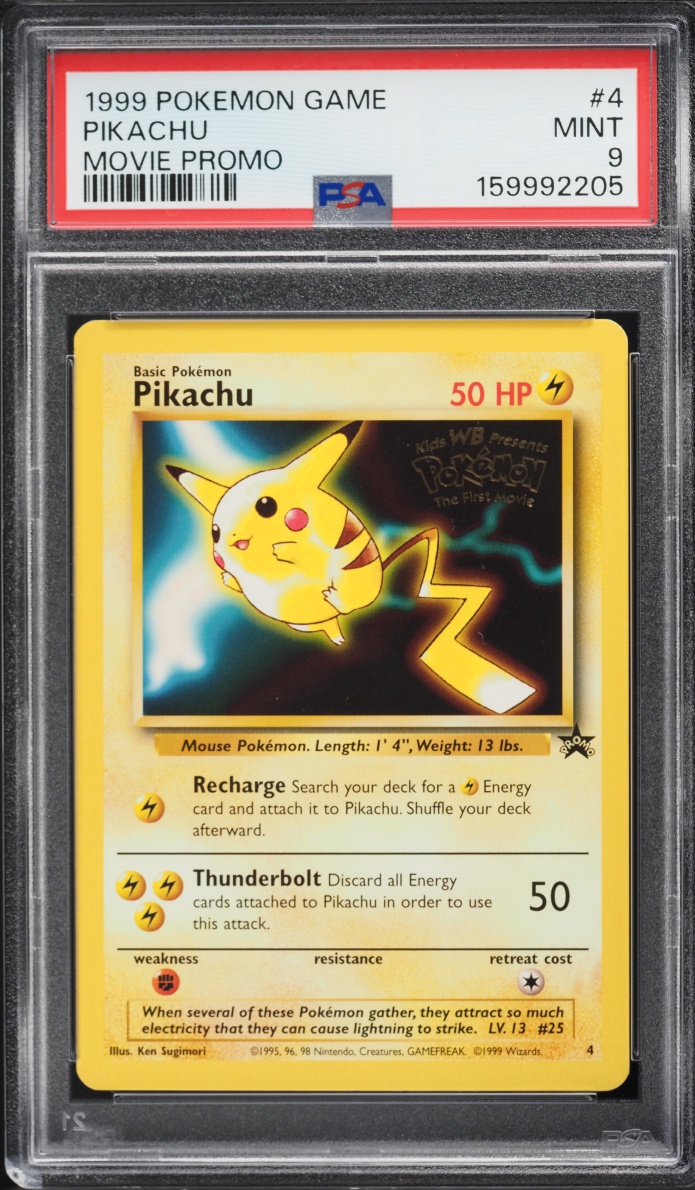 1999 Pokemon Movie Black Star Promo Pikachu #4 PSA 9 MINT