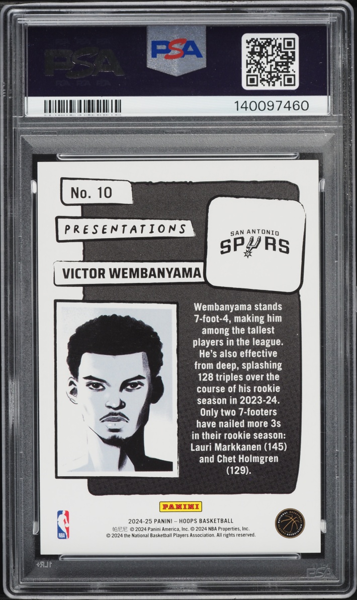 2024 Hoops Presentations Victor Wembanyama #10 PSA 8 NM-MT