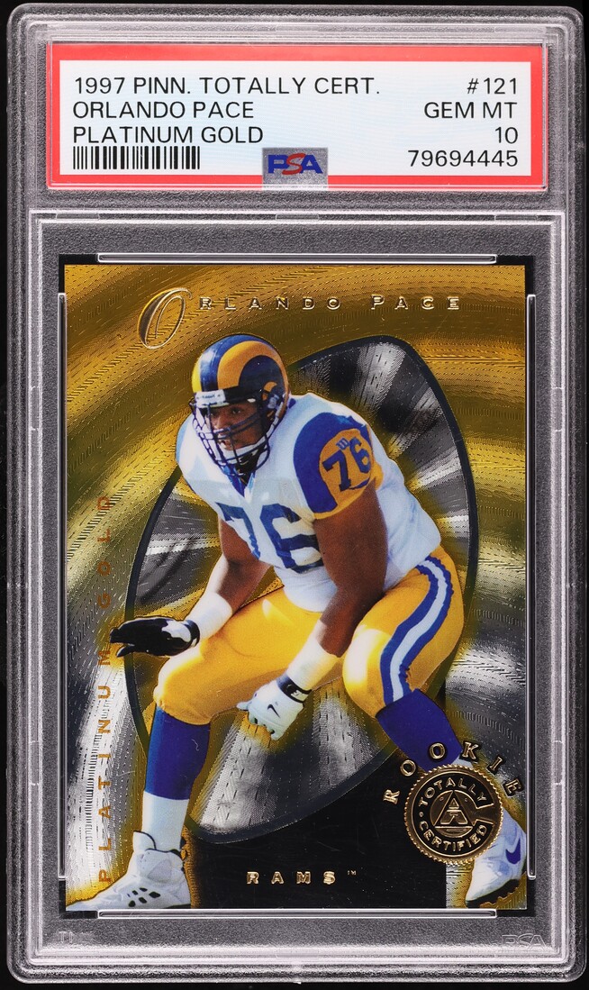 1997 Totally Certified Platinum Gold Orlando Pace ROOKIE /30 #121 PSA 10 GEM MINT