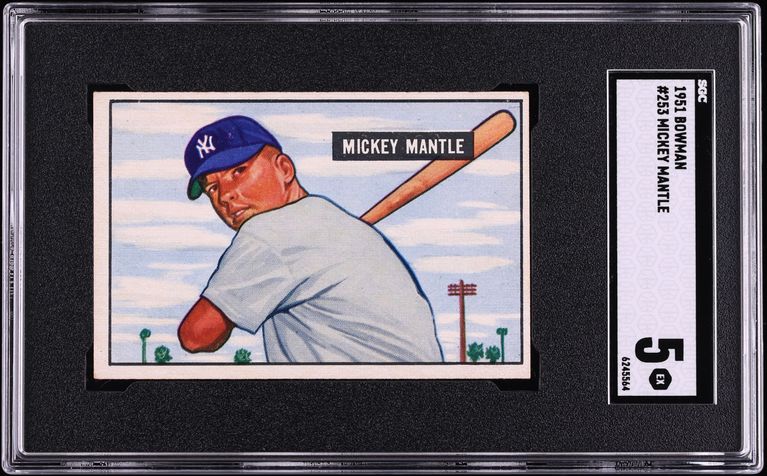 1951 Bowman Mickey Mantle ROOKIE #253 SGC 5 EX