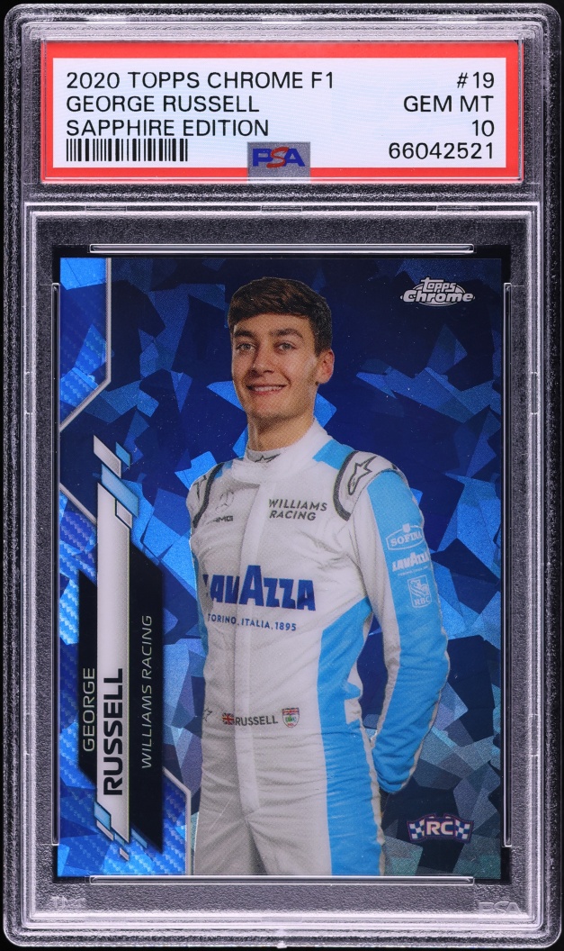 2020 Topps Chrome Formula 1 F1 Sapphire Edition George Russell ROOKIE #19 PSA 10 GEM MINT