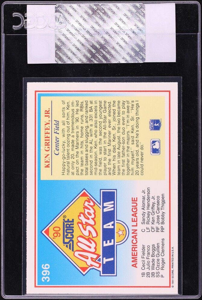 1991 Score All-Star Ken Griffey Jr. #396 CGC AUTH