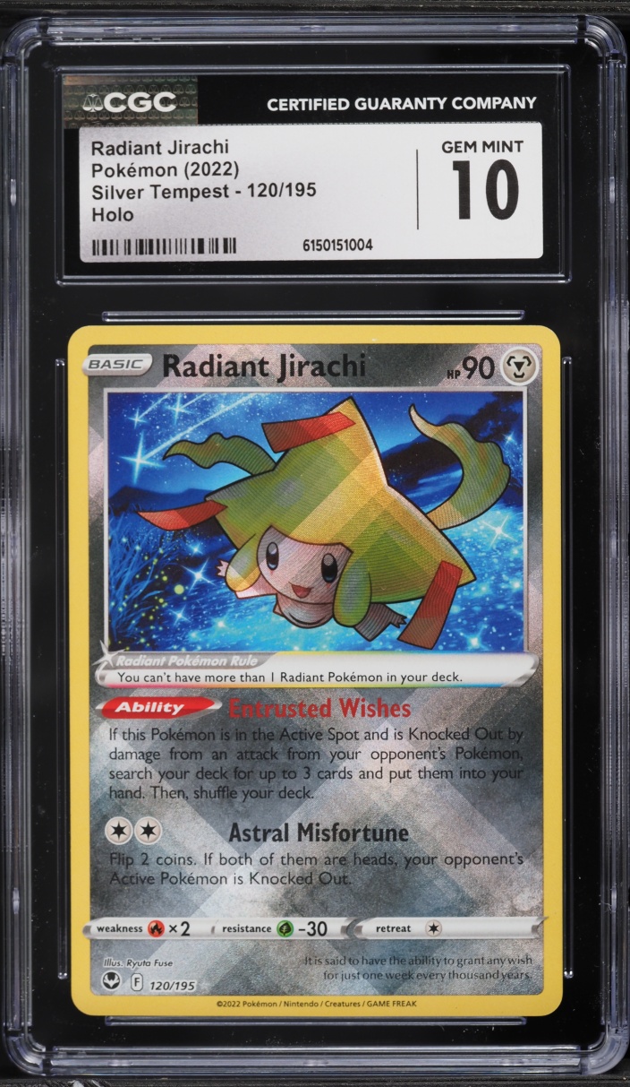 2022 Pokemon Sword & Shield Silver Tempest Holo Radiant Jirachi #120 CGC 10 GEM MINT