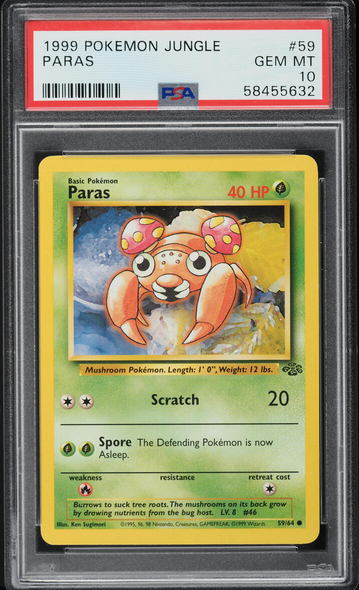 1999 Pokemon Jungle Paras #59 PSA 10 GEM MINT