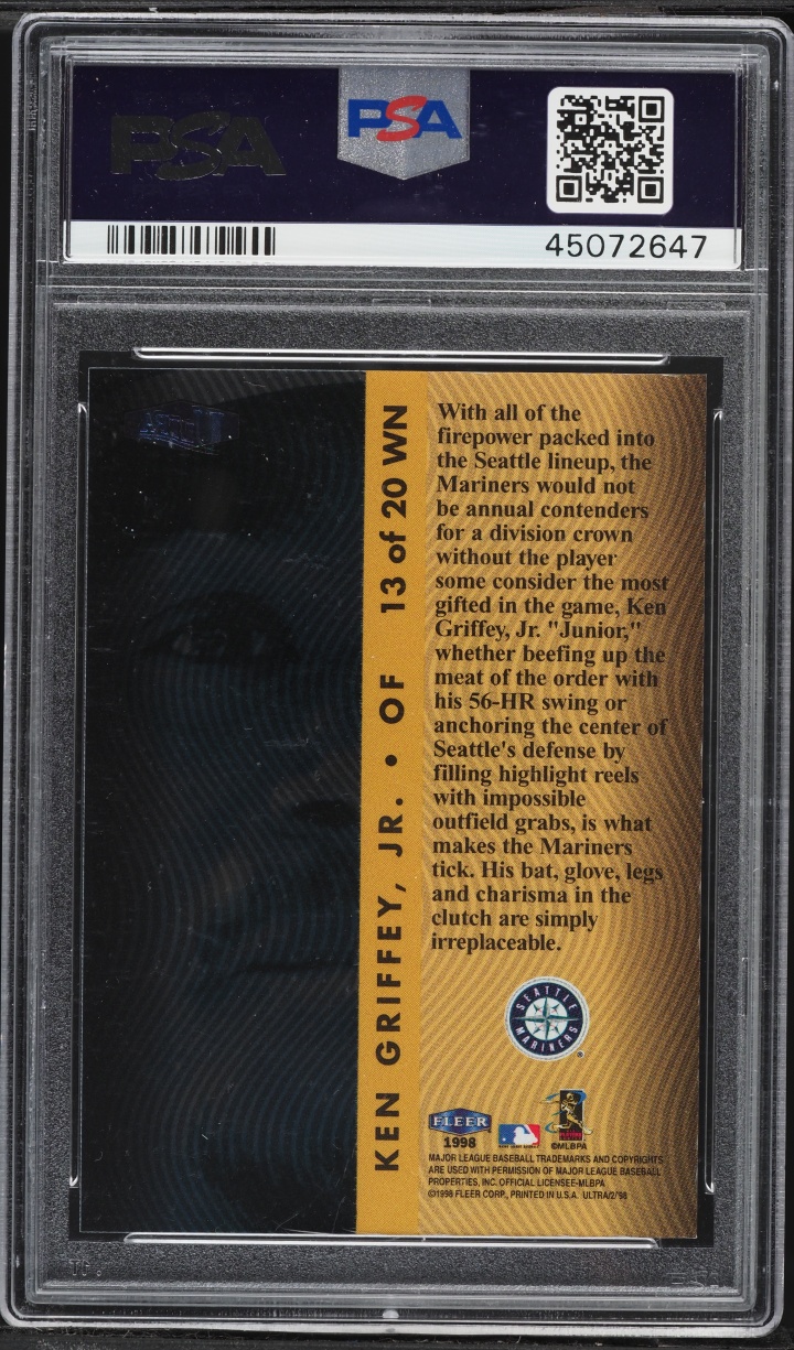 1998 Ultra Win Now Ken Griffey Jr. #13 PSA 10 GEM MINT - Photo 2