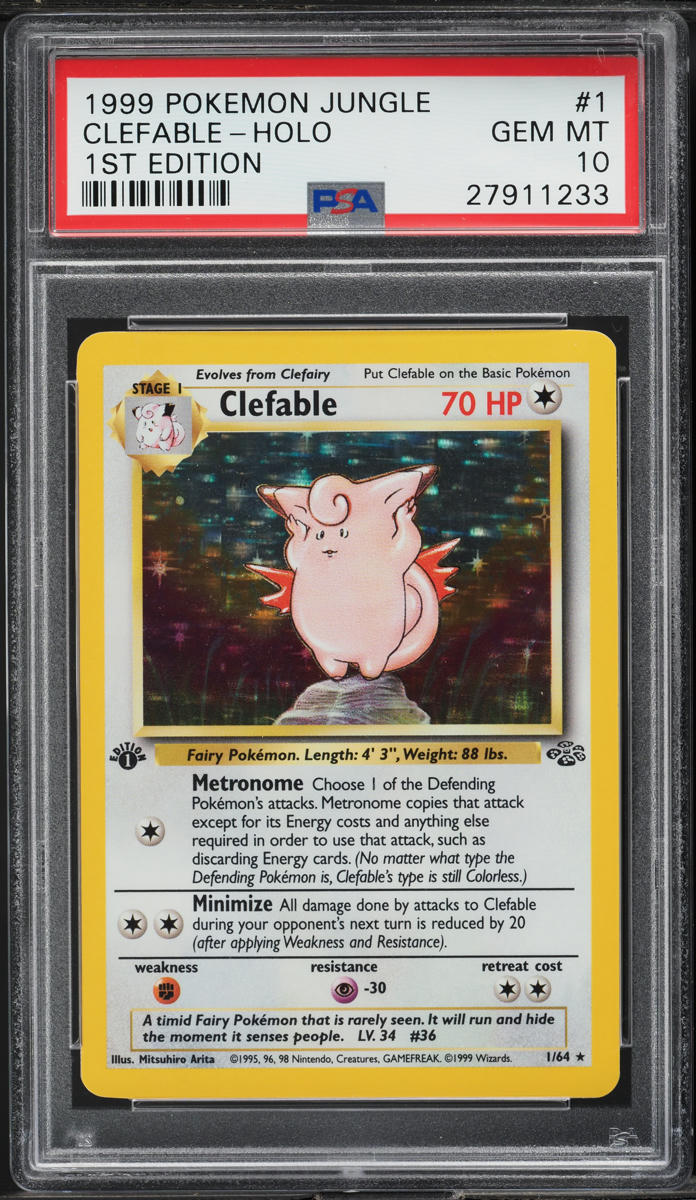 1999 Pokemon Jungle 1st Edition Holo Clefable #1 PSA 10 GEM MINT