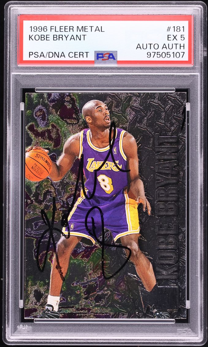 1996 Metal Basketball Kobe Bryant ROOKIE AUTO #181 PSA 5 EX