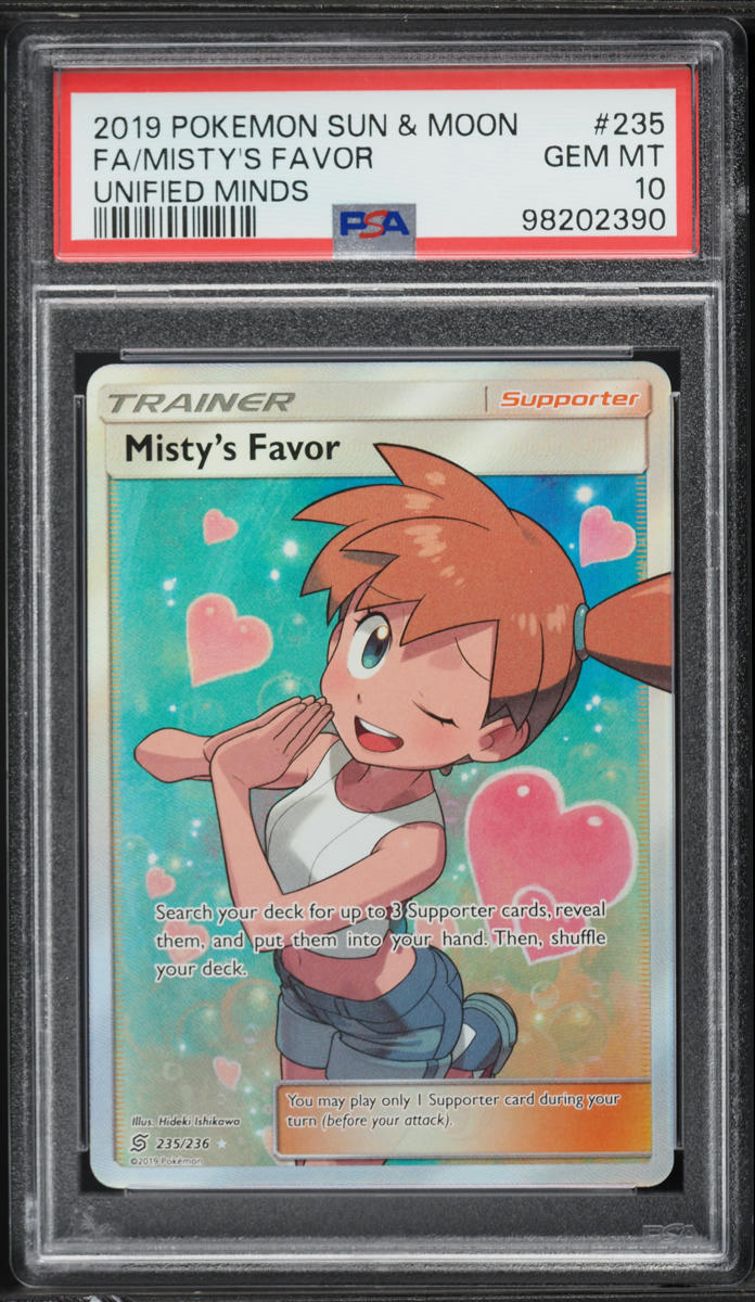 2019 Pokemon Sun & Moon Unified Minds Full Art Misty's Favor #235 PSA 10 GEM MINT