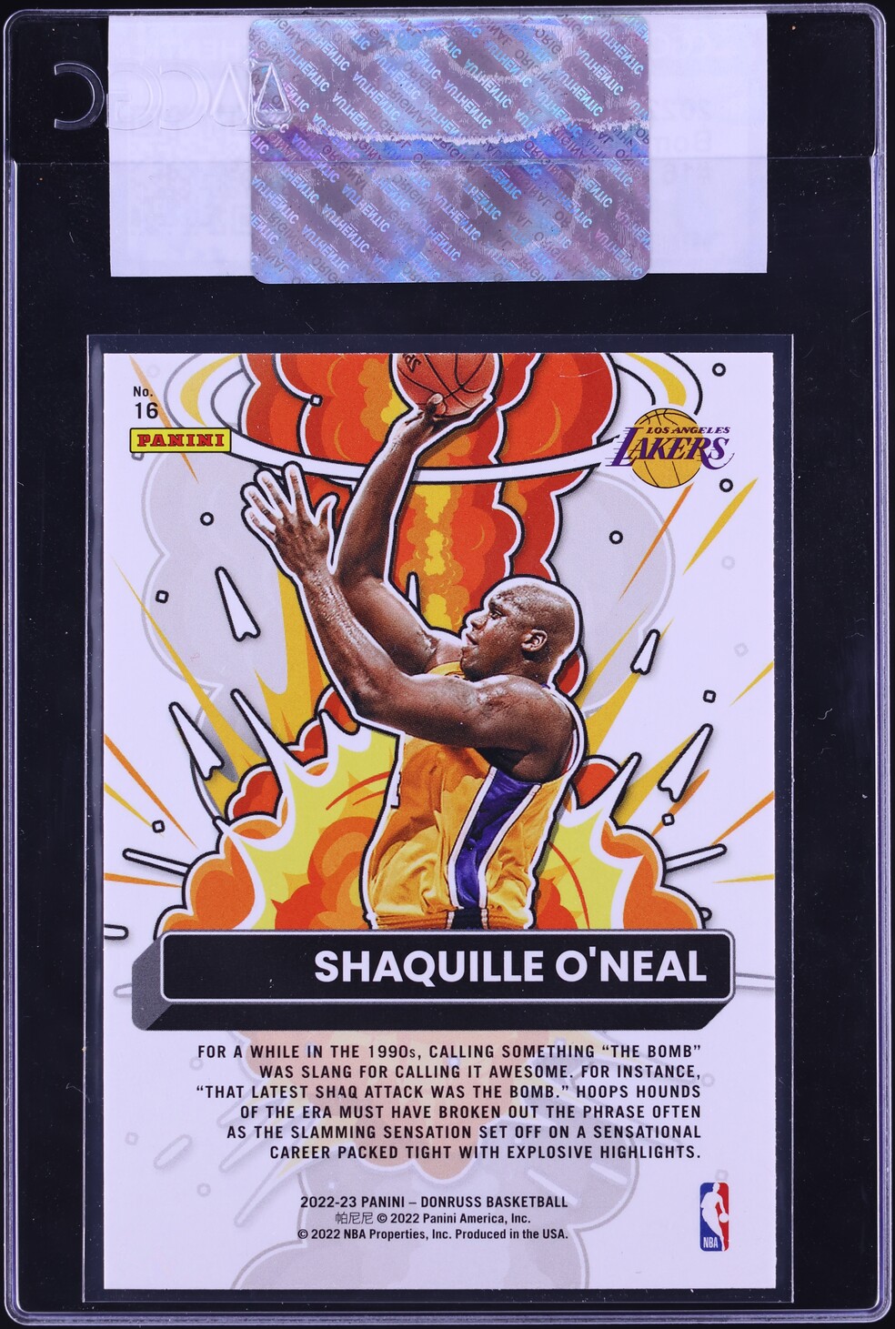 2022 Donruss Bomb Squad Shaquille O'Neal #16 CGC AUTH