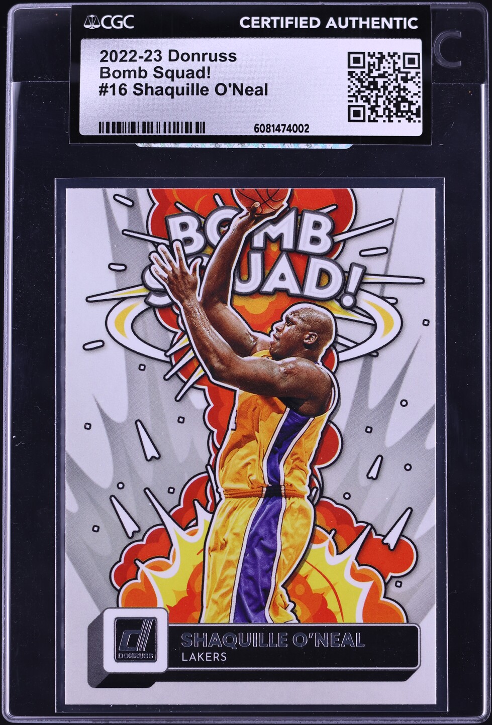 2022 Donruss Bomb Squad Shaquille O'Neal #16 CGC AUTH