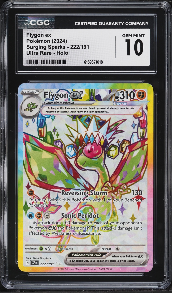 2024 Pokemon Scarlet & Violet Surging Sparks Full Art Flygon EX #222 CGC 10 GEM MINT