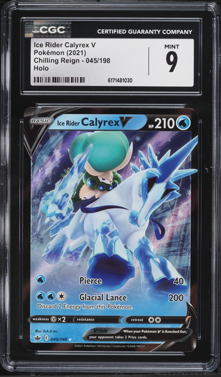 2021 Pokemon Sword & Shield Chilling Reign Ice Rider Calyrex V #45 CGC 9 MINT
