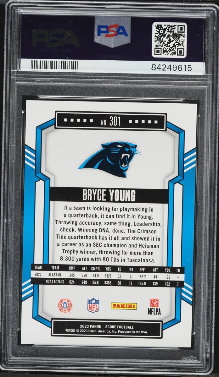 2023 Score Football Bryce Young ROOKIE #301 PSA 10 GEM MINT