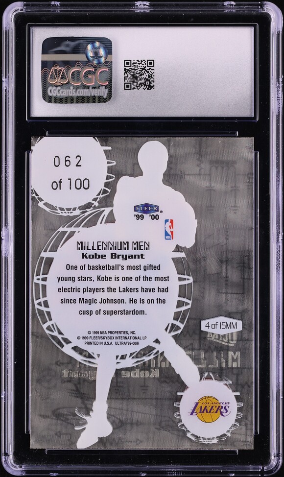 1999 Ultra Millennium Men Kobe Bryant /100 #4MM CGC 10 GEM MINT