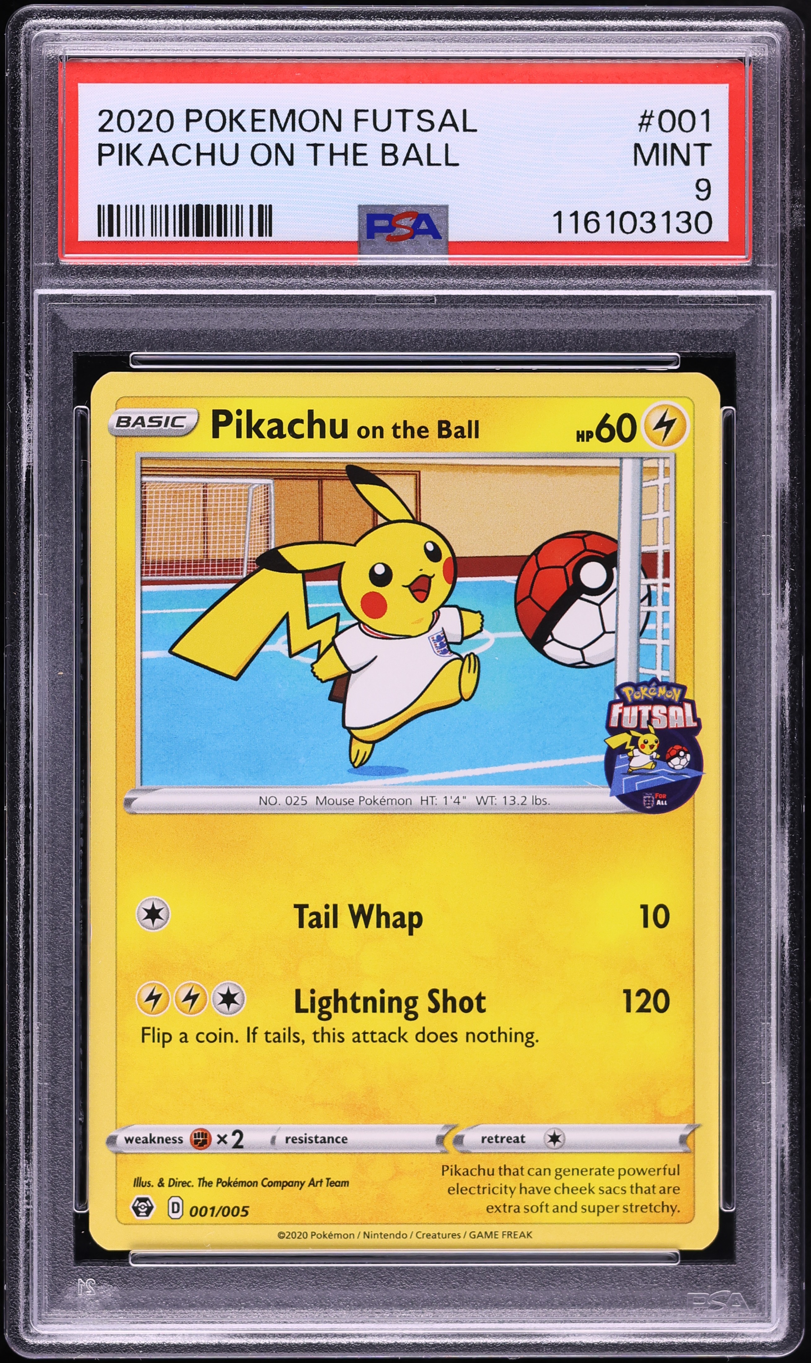 2020 Pokemon Sword & Shield Futsal Pikachu On The Ball #1 PSA 9 MINT