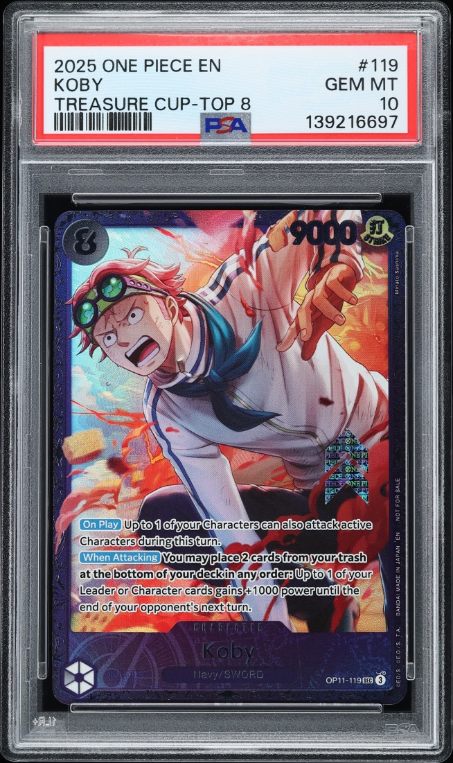 2025 One Piece Treasure Cup Top 8 SEC Koby #OP11-119 PSA 10 GEM MINT