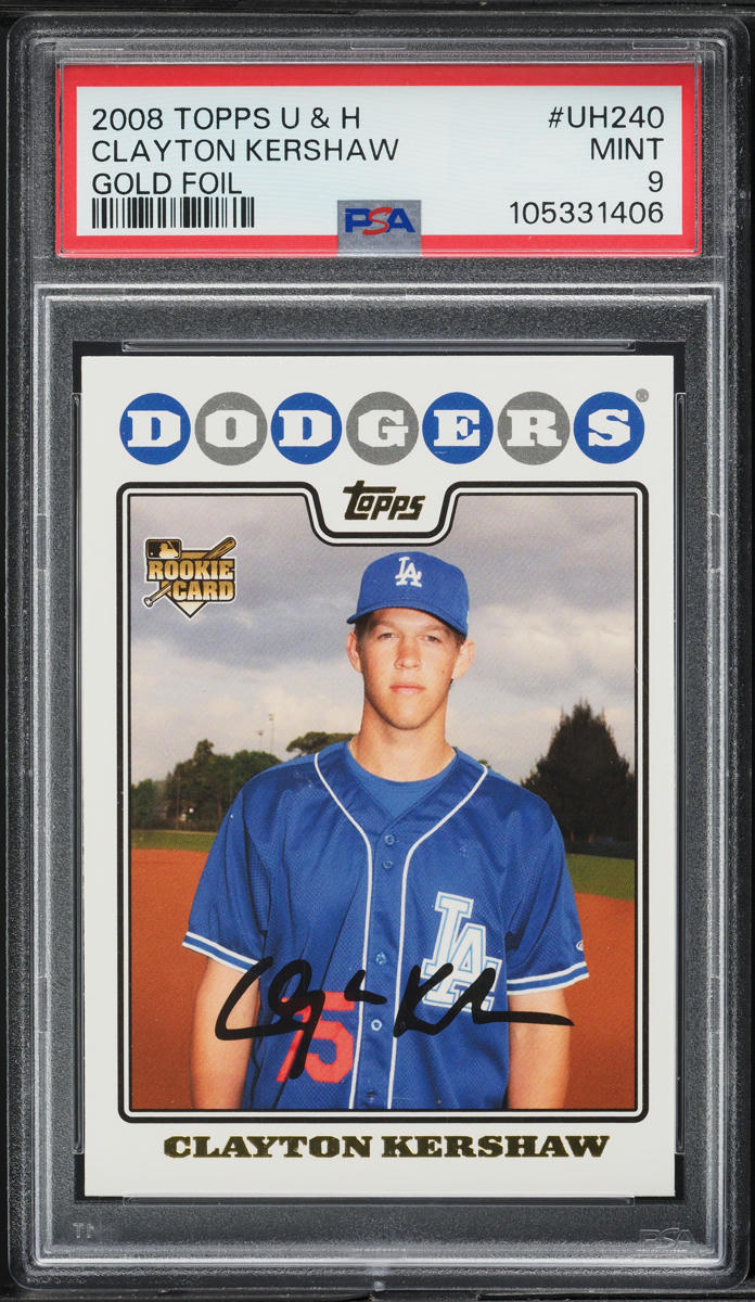 2008 Topps Update & Highlights Gold Foil Clayton Kershaw ROOKIE PSA 9 MINT