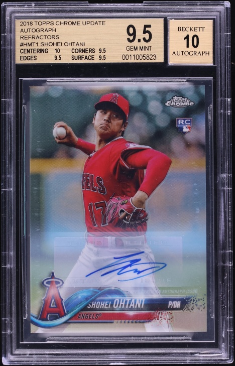 2018 Topps Chrome Update Refractor Shohei Ohtani ROOKIE AUTO #HMT1 BGS 9.5 GEM MINT