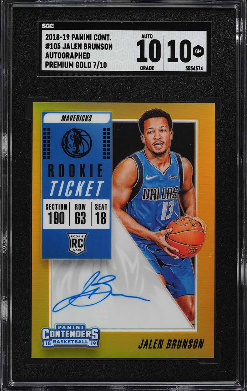 2018 Panini Contenders Premium Gold Jalen Brunson ROOKIE AUTO /10