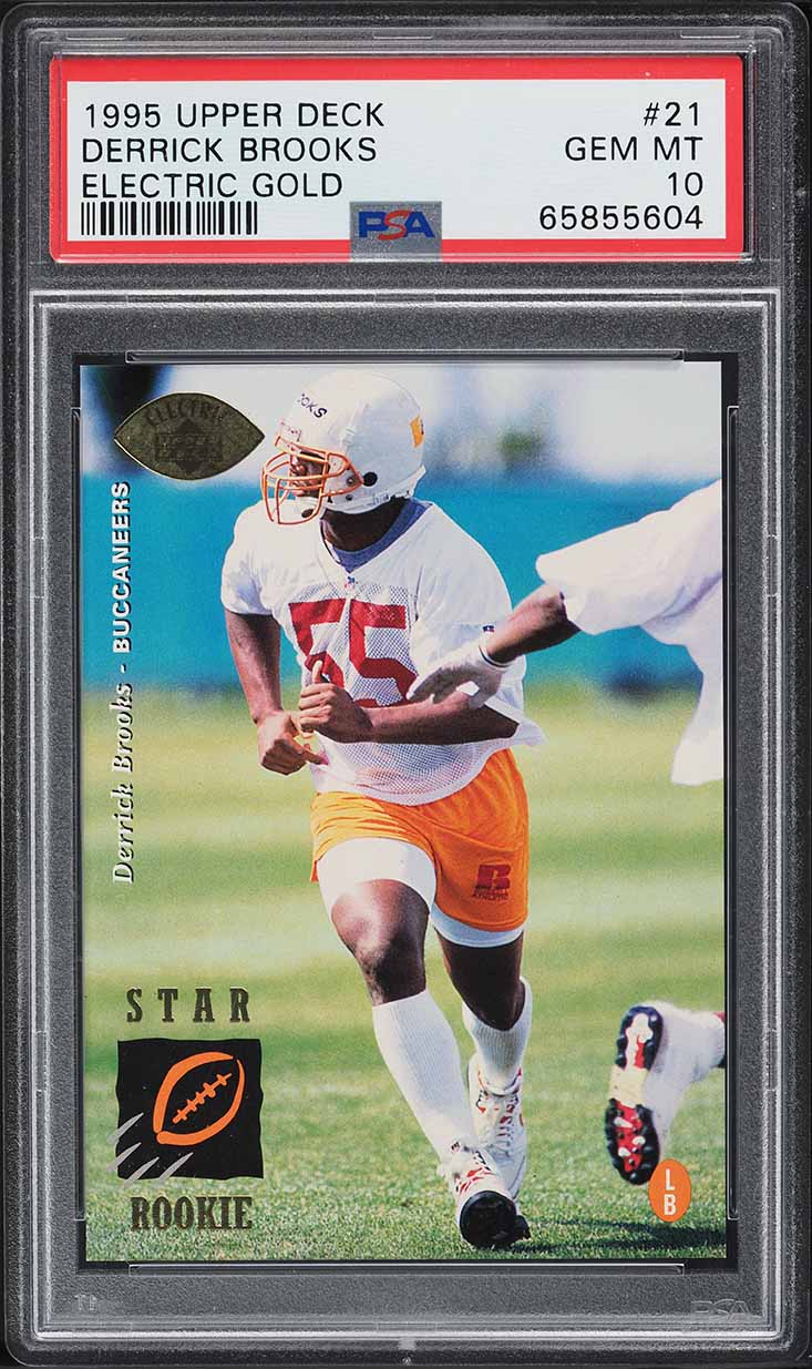 1995 Upper Deck Electric Gold Derrick Brooks ROOKIE #21 PSA 10 GEM MINT