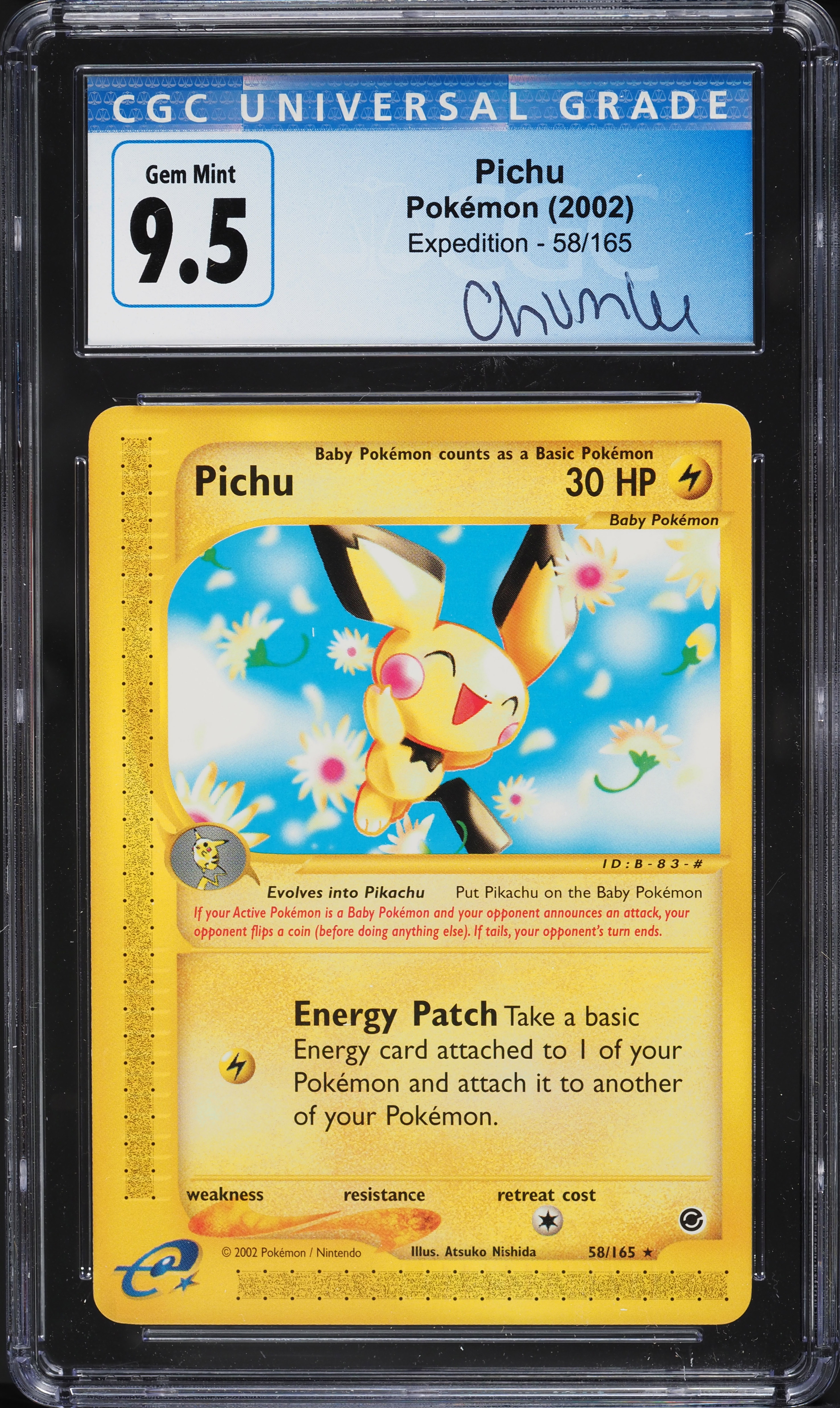 2002 Pokemon Expedition Pichu #58 CGC 9.5 GEM MINT
