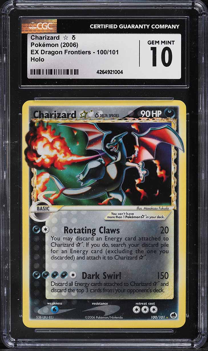 2006 Pokemon EX Dragon Frontiers Holo Charizard Gold Star #100 CGC 10 GEM MINT