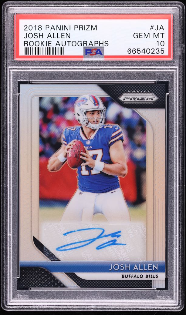 2018 Panini Prizm Silver Josh Allen ROOKIE AUTO #RA-JA PSA 10 GEM MINT ...