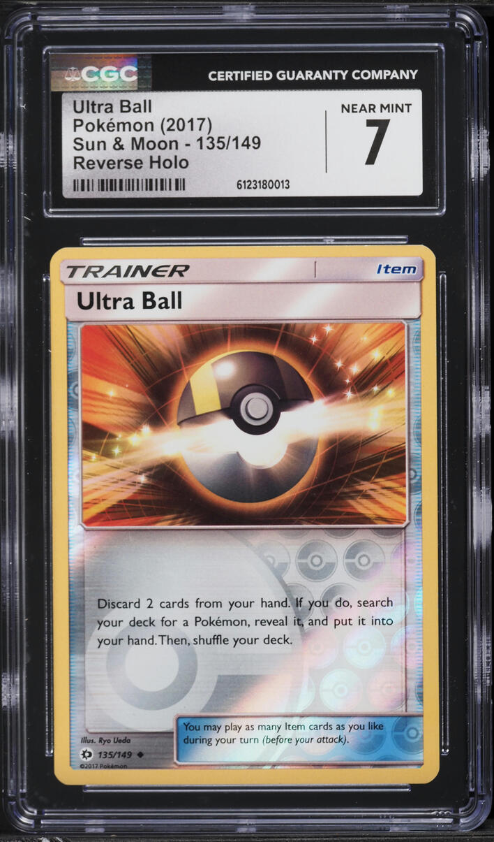 2017 Pokemon Sun & Moon Reverse Holo Ultra Ball #135 CGC 7 NRMT