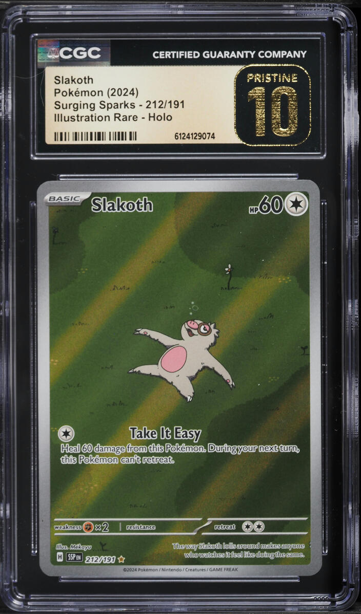 2024 Pokemon Scarlet & Violet Surging Sparks IR Slakoth #212 CGC 10 PRISTINE