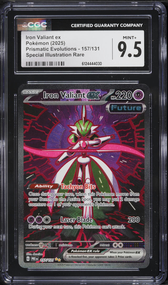 2025 Pokemon Scarlet & Violet Prismatic Evolutions SIR Iron Valiant EX #157 CGC 9.5 MINT+