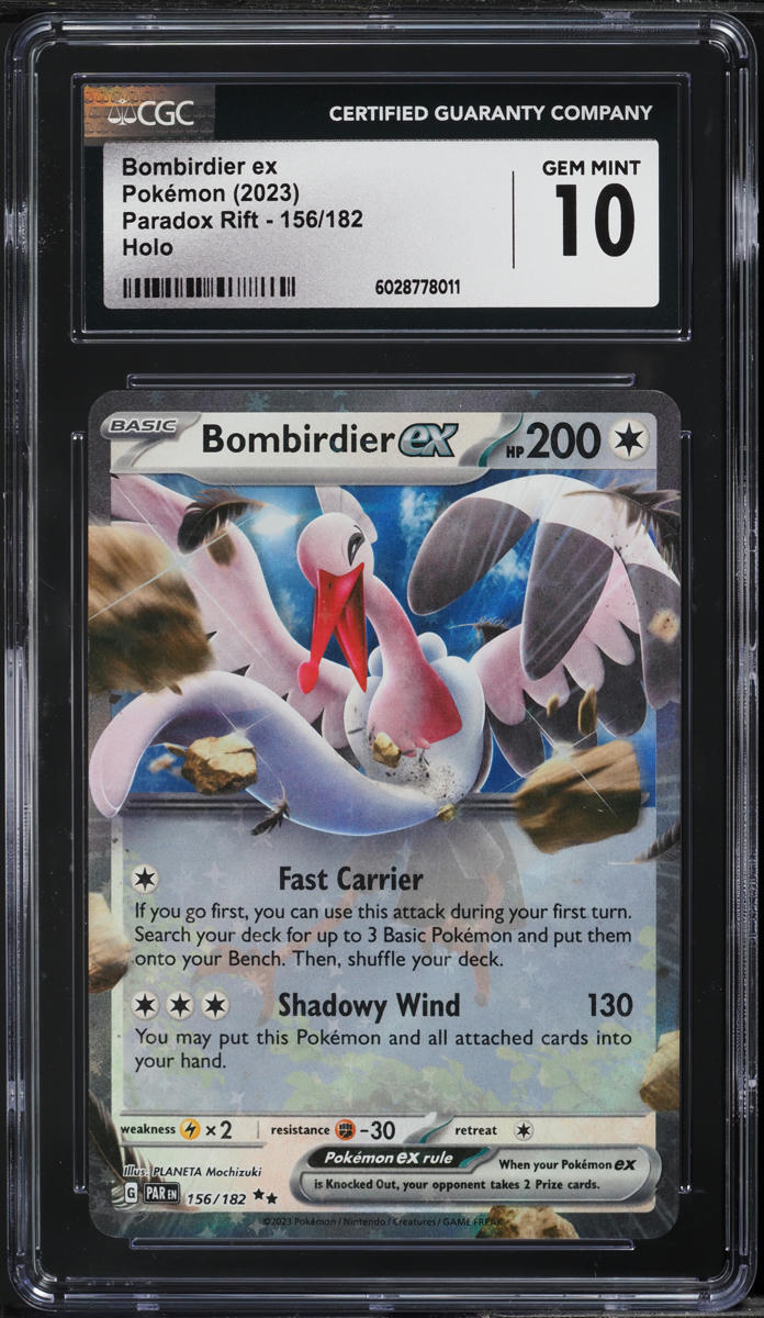 2023 Pokemon SV Paradox Rift Holo Bombirdier ex #156 CGC 10 GEM MINT