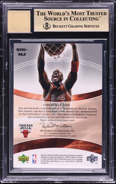 2004 SP Game Used Significance Michael Jordan AUTO JSY # 23/100 BGS 10 PRISTINE