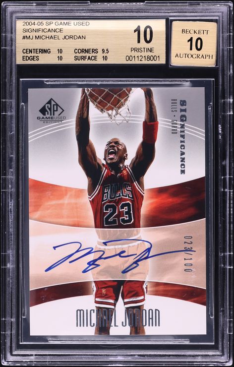 2004 SP Game Used Significance Michael Jordan AUTO JSY # 23/100 BGS 10 PRISTINE