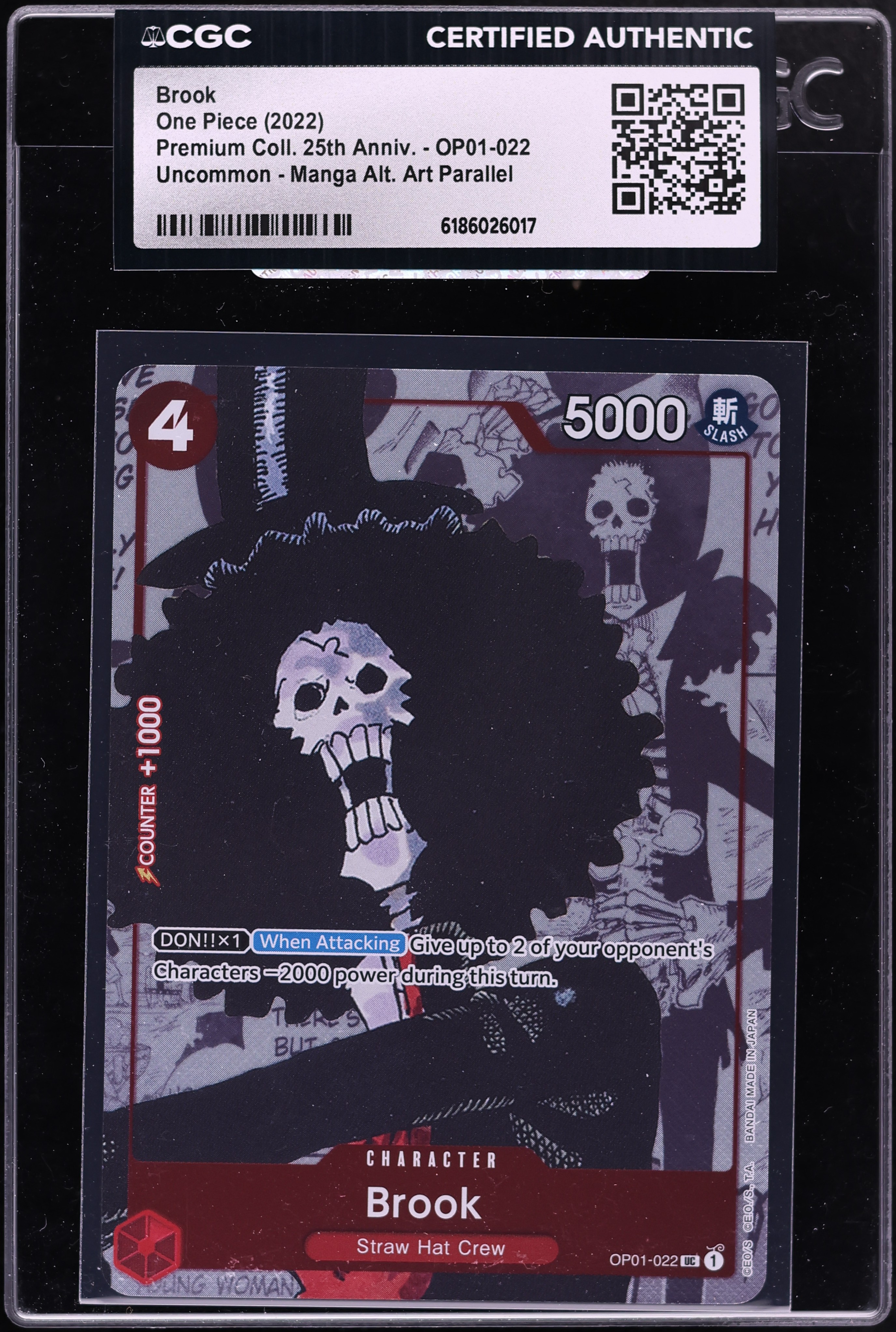 2022 One Piece Premium Collection 25th Anniversary Manga Art Brook #OP01-022 CGC AUTH
