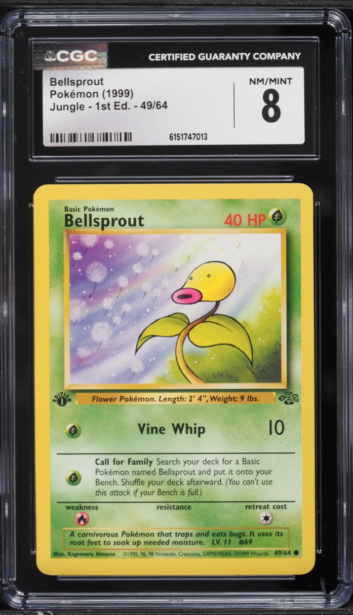 1999 Pokemon Jungle 1st Edition Bellsprout #49 CGC 8 NM-MT