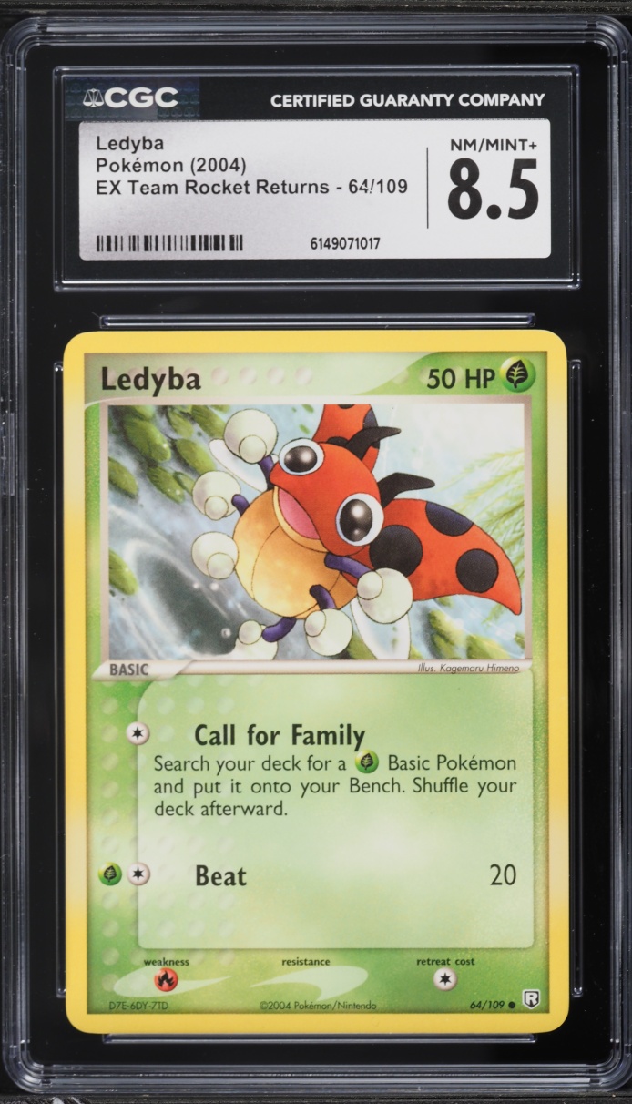 2004 Pokemon EX Team Rocket Returns Ledyba #64 CGC 8.5 NM-MT+