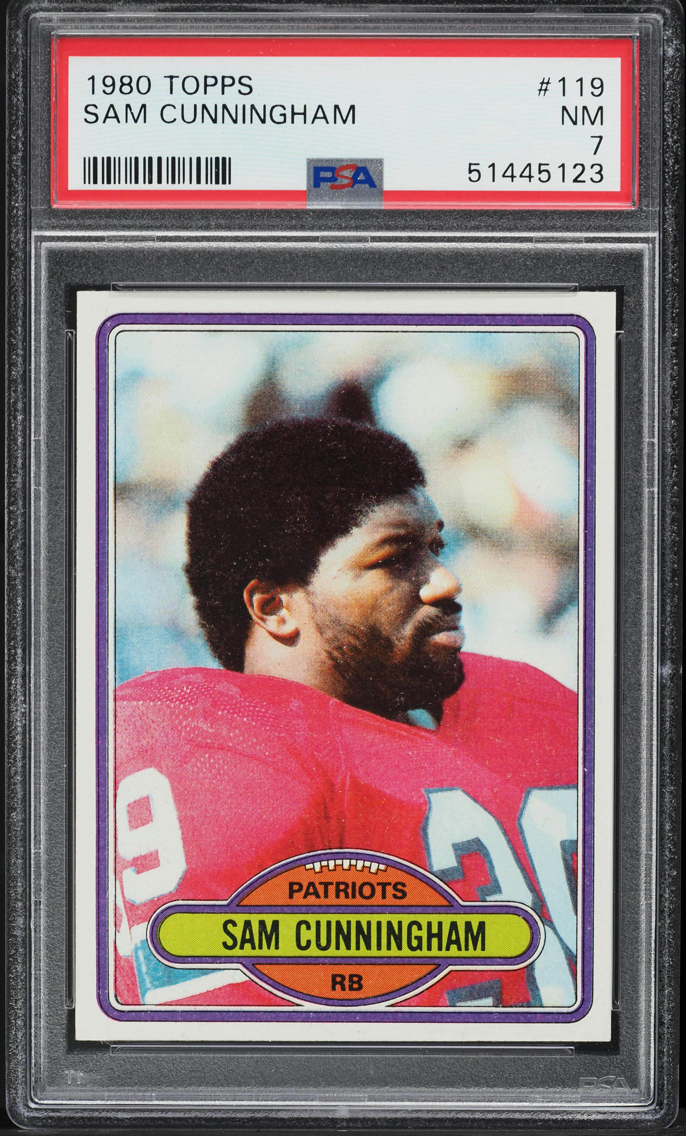 1980 Topps Football Sam Cunningham #119 PSA 7 NRMT