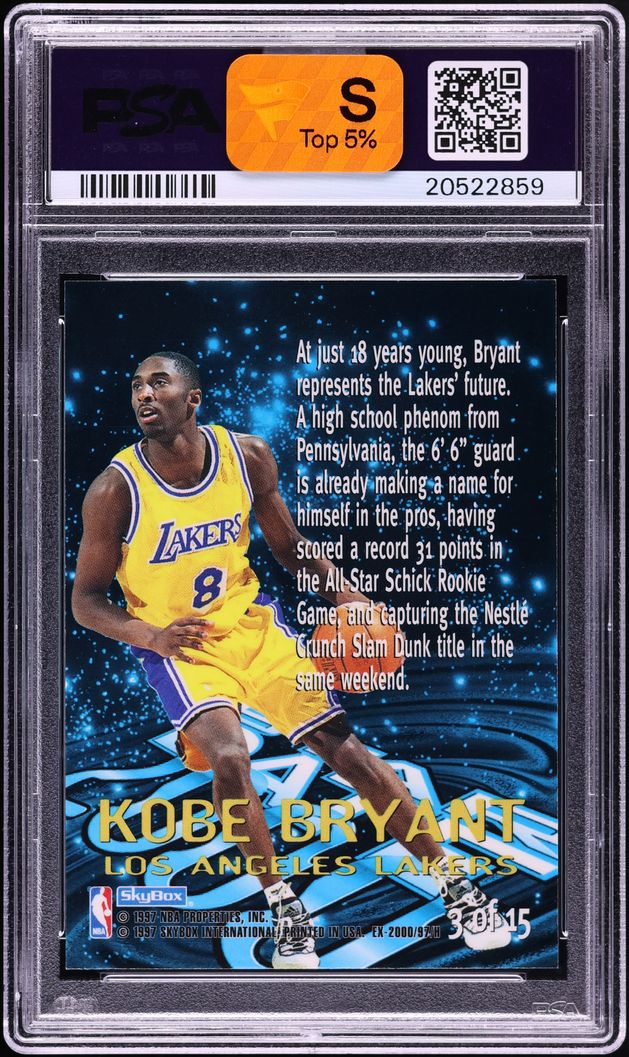1996 Skybox E-X2000 Star Date 2000 Kobe Bryant ROOKIE #3 PSA 10 GEM MINT - Photo 2
