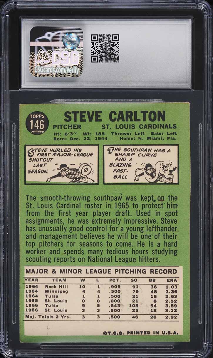1967 Topps Steve Carlton #146 CSG 5.5 EX+