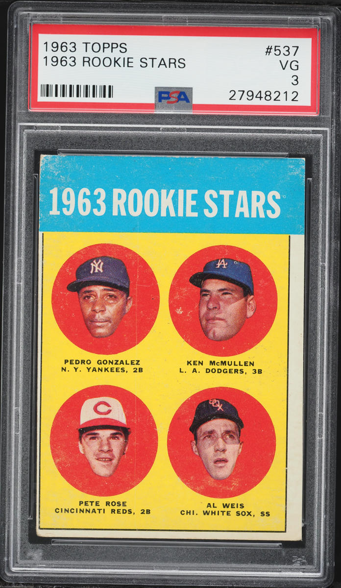 1963 Topps Stars Pete Rose ROOKIE #537 PSA 3 VG