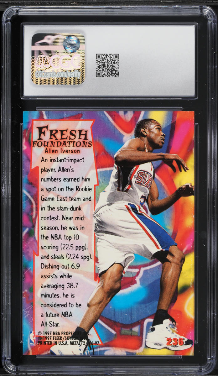 1996 Metal Fresh Foundations Allen Iverson ROOKIE #236 CGC 9 MINT