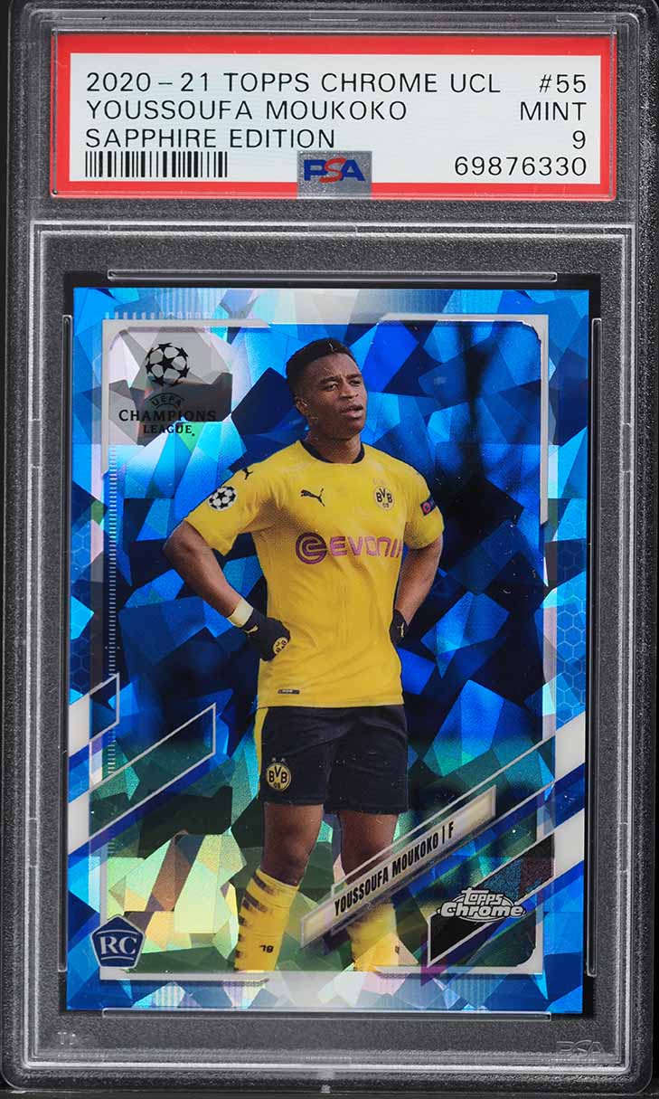 2020 Topps Chrome Merlin UEFA Aqua Prism Refractor Youssoufa