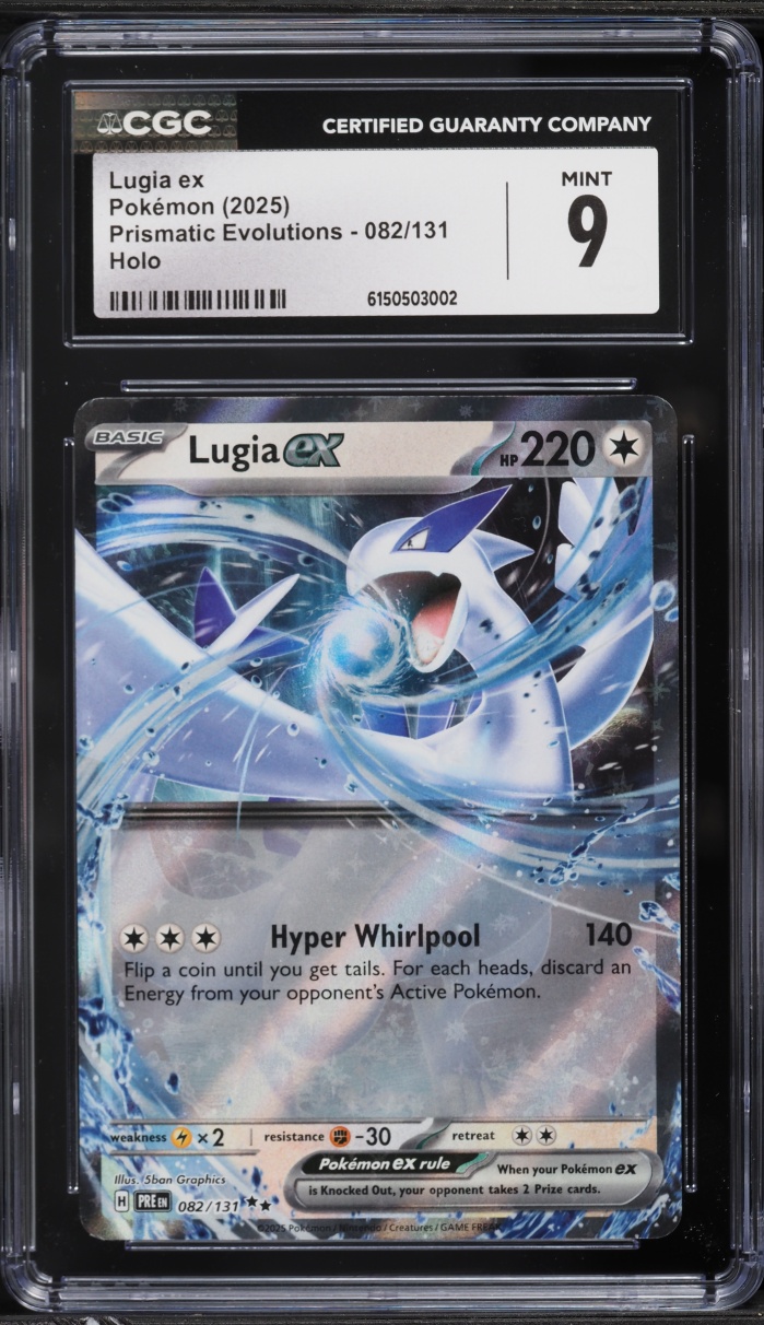 2025 Pokemon Scarlet & Violet Prismatic Evolutions Holo Lugia ex #82 CGC 9 MINT