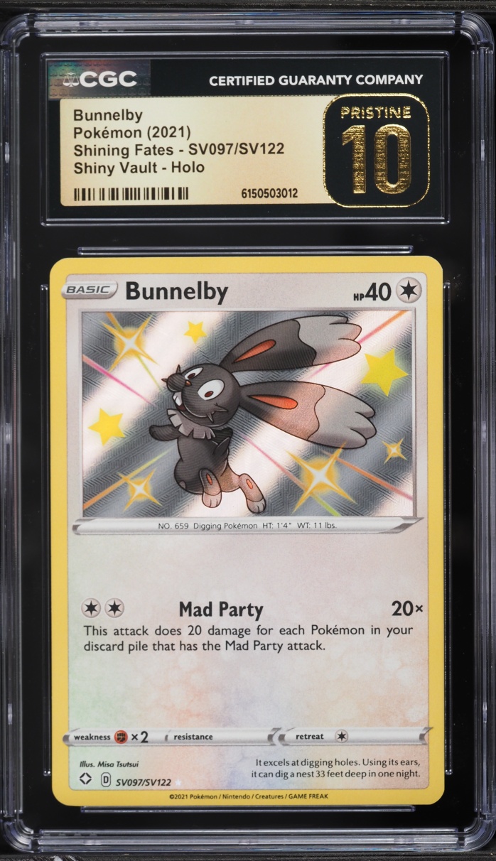 2021 Pokemon Scarlet & Violet Shining Fates Shiny Bunnelby #SV097 CGC 10 PRISTINE