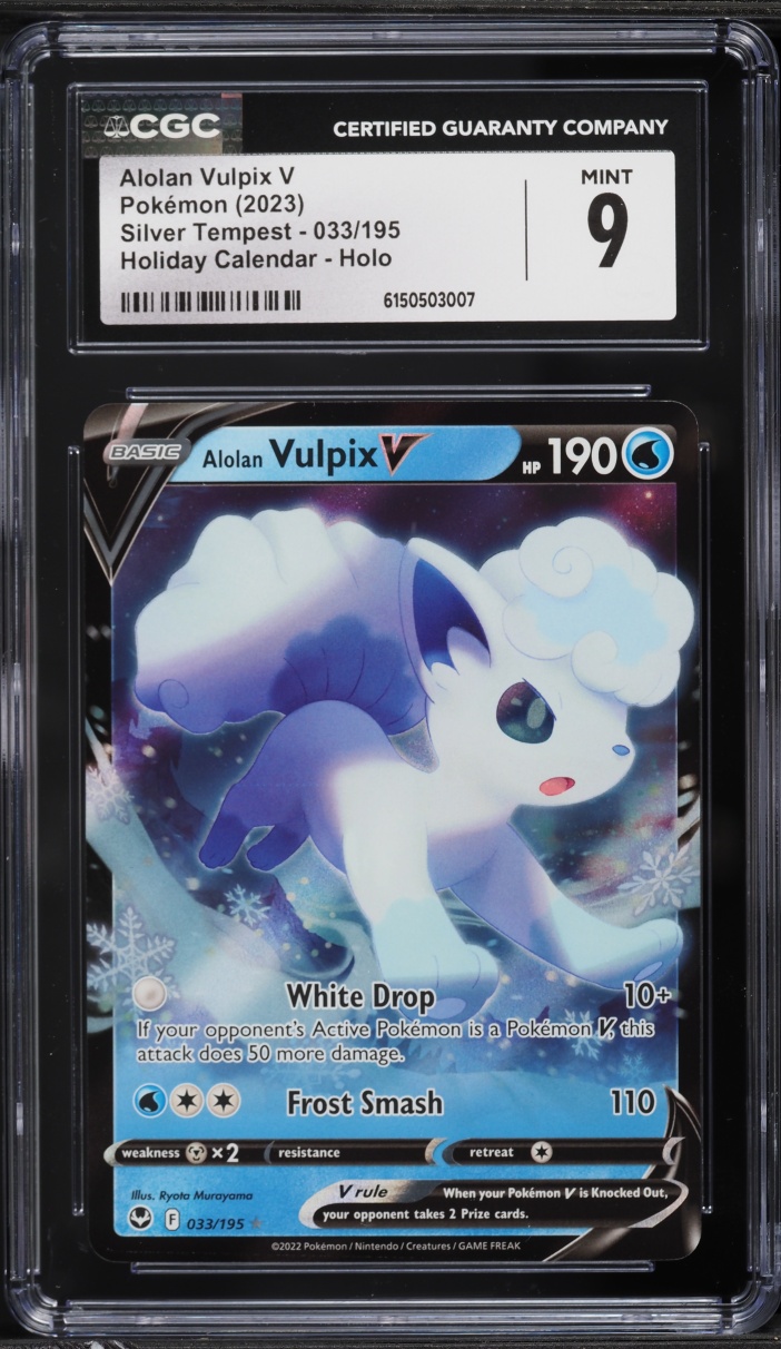 2023 Pokemon SWSH Silver Tempest Holiday Calendar Alolan Vulpix V #33 CGC 9 MINT