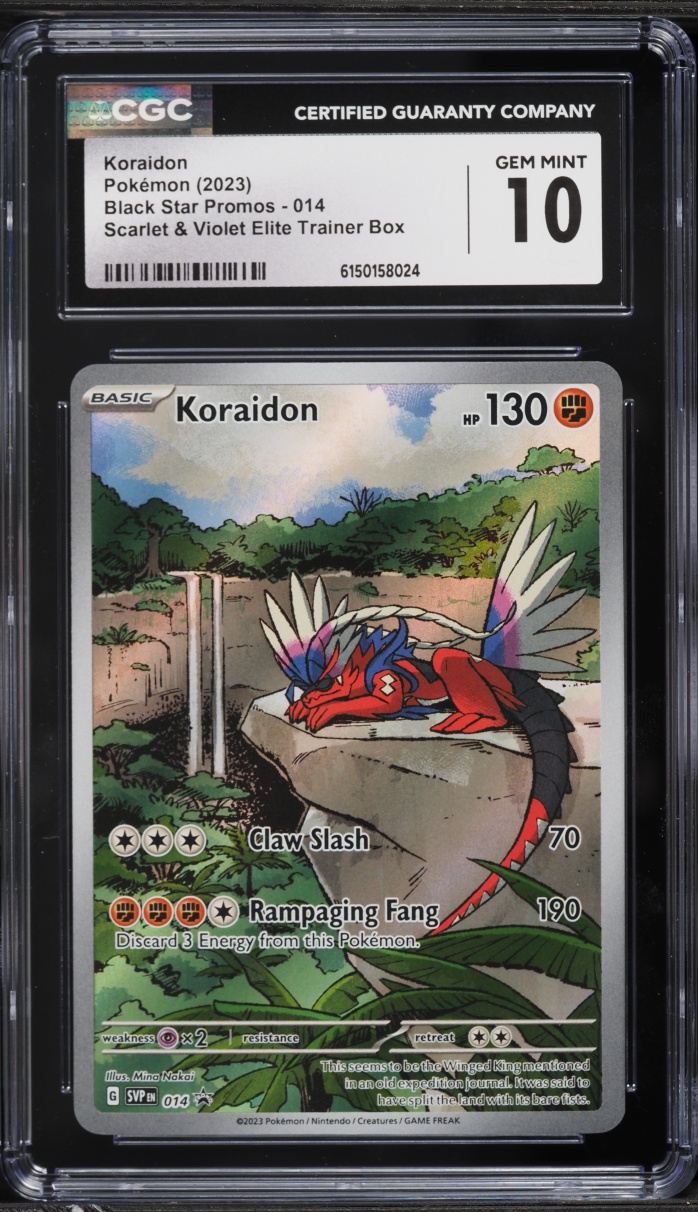 2023 Pokemon Scarlet & Violet Black Star Promo ETB Full Art Koraidon #14 CGC 10 GEM MINT